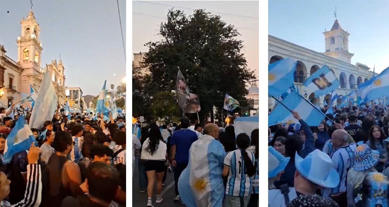 Multitudinarios festejos en Salta por la victoria de Argentina ante Inglaterra